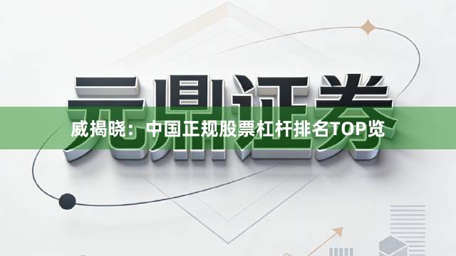 威揭晓：中国正规股票杠杆排名TOP览